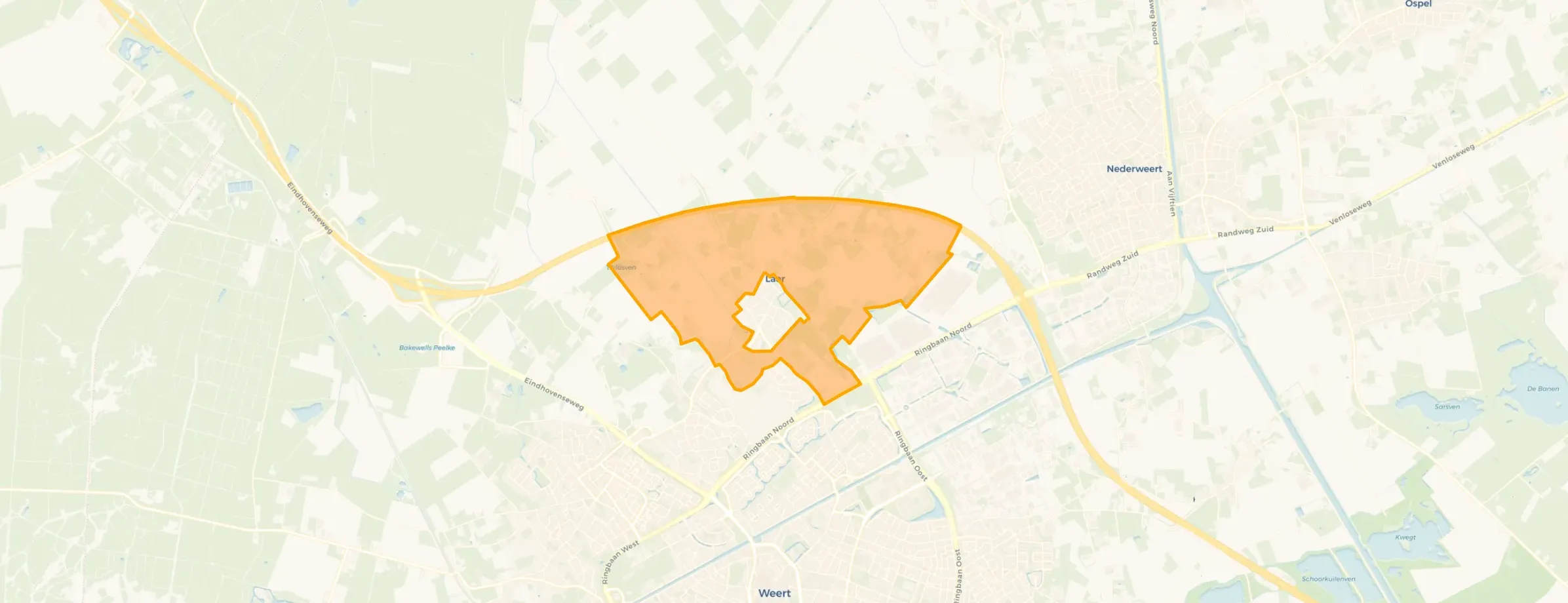 Kaart van Laar buitengebied
