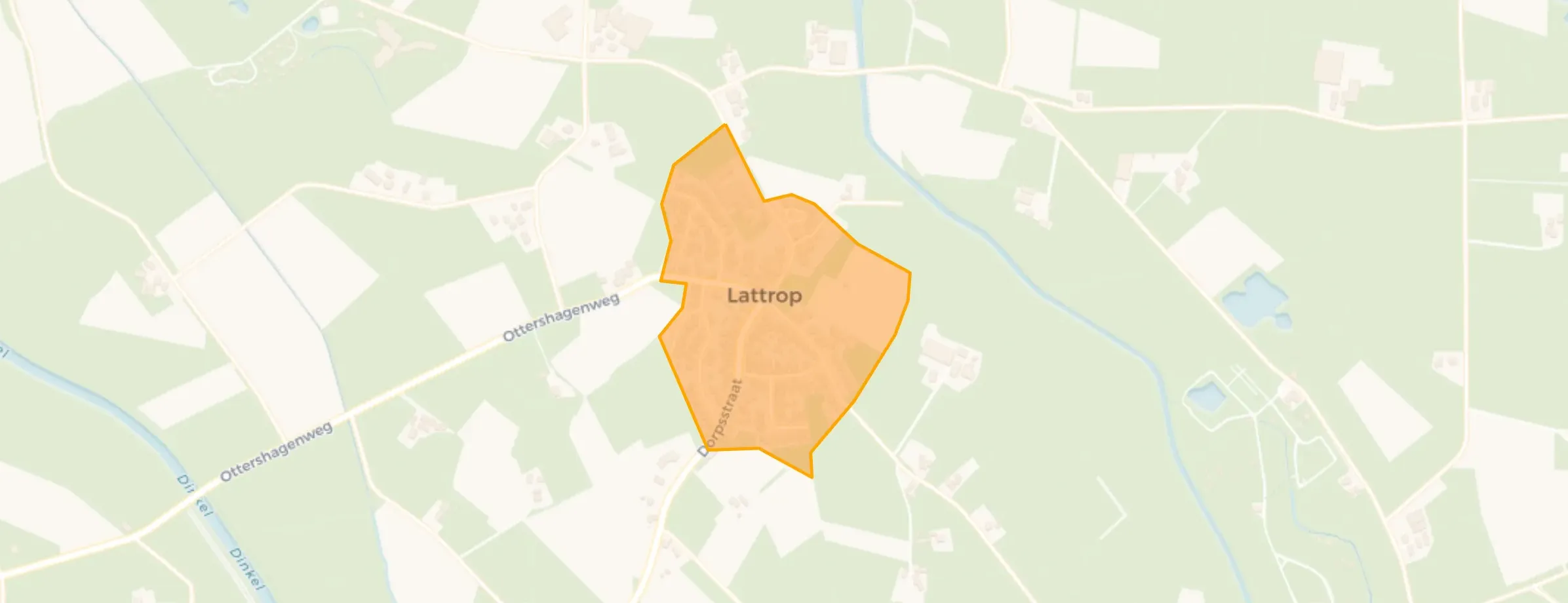 Kaart van Lattrop kern