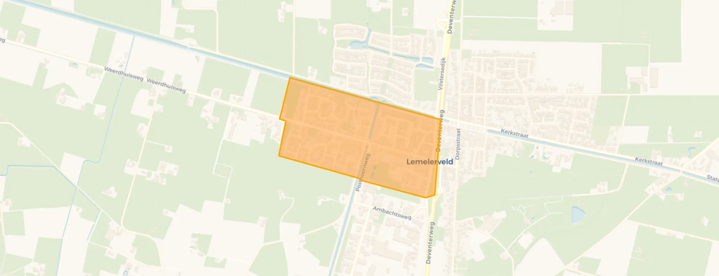 Kaart van Lemelerveld kern west