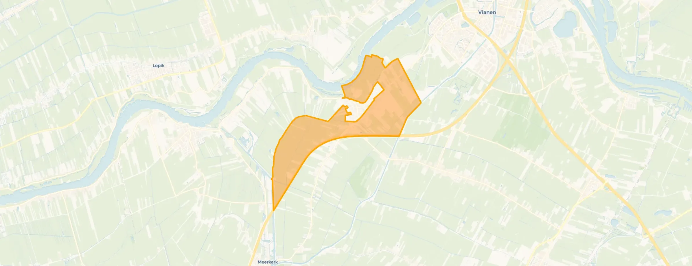 Kaart van Lexmond buitengebied oost