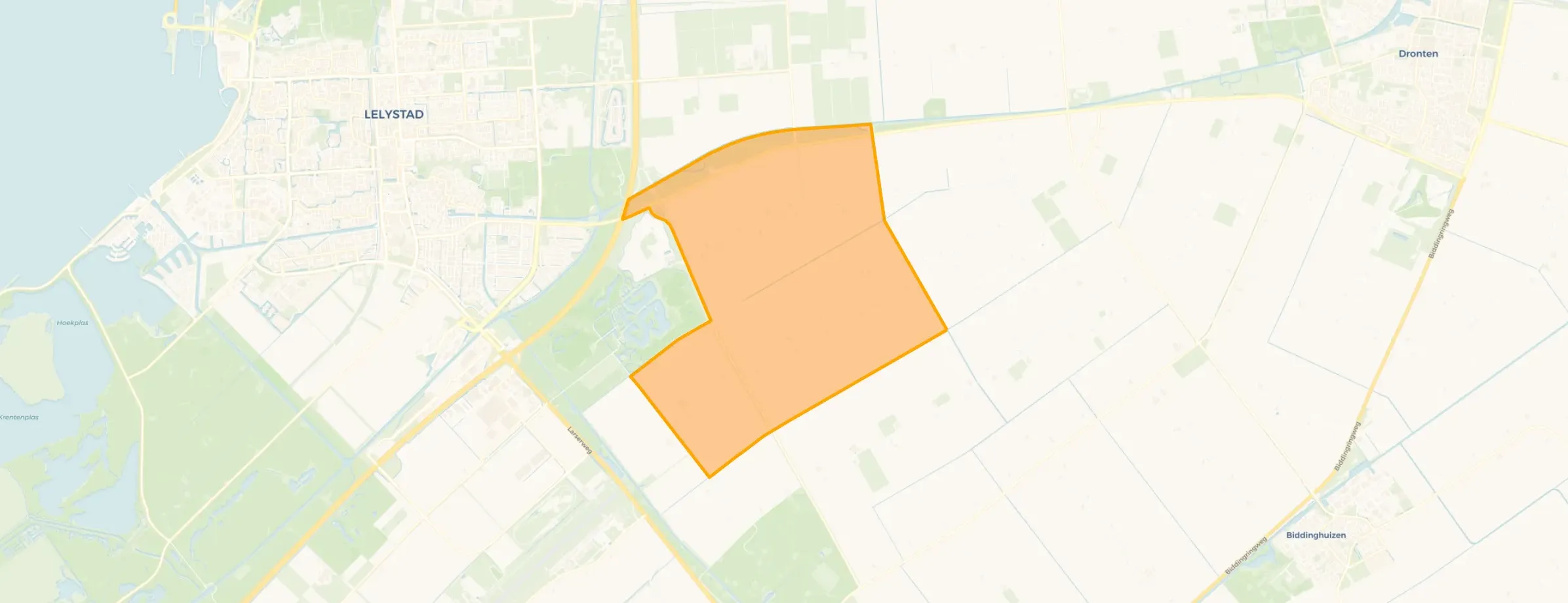 Kaart van Lisdodde- Dronter- Zeeasterweg -pad