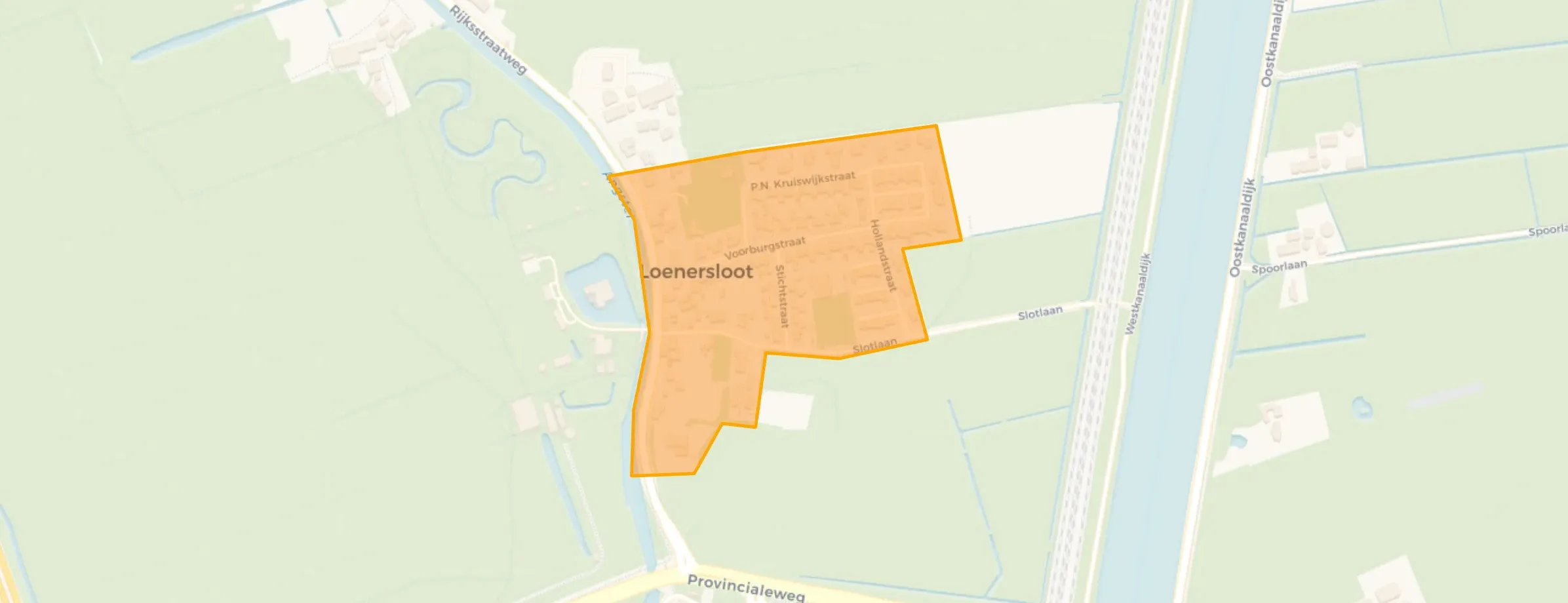 Kaart van Loenersloot Dorp