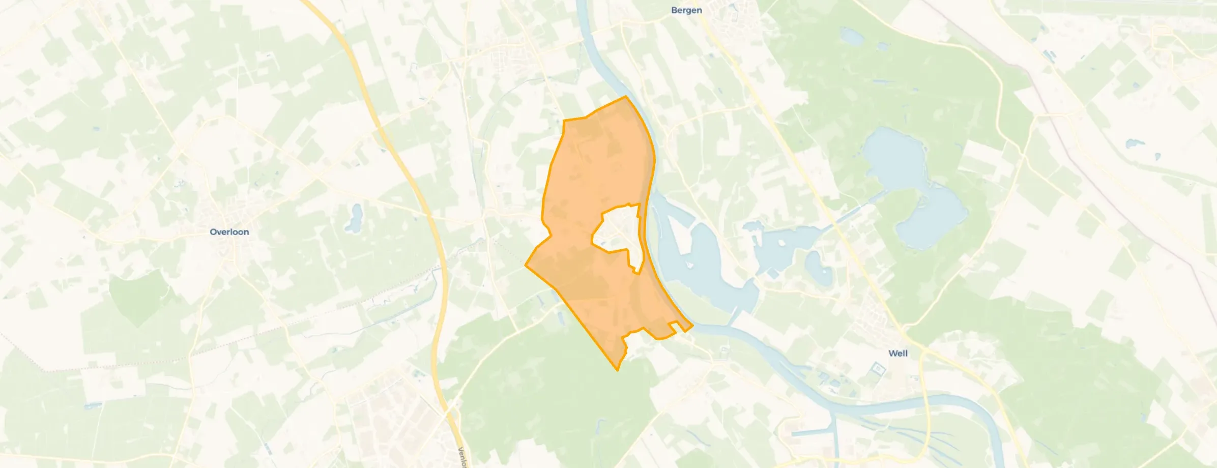 Kaart van Maashees buitengebied