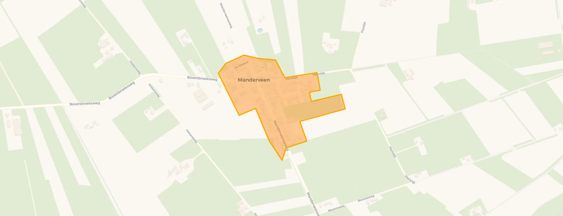 Kaart van Manderveen kern