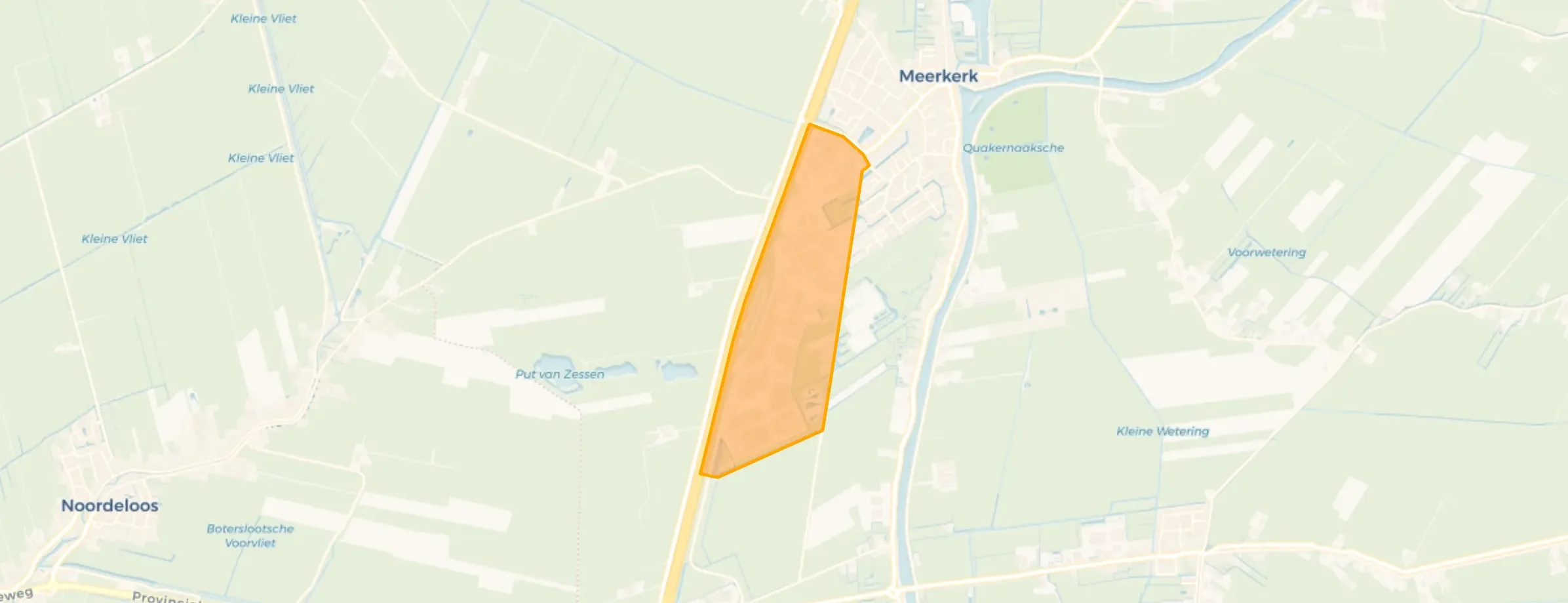 Kaart van Meerkerk bedrijventerrein