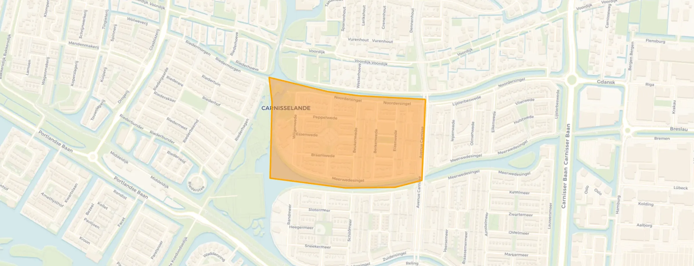 Kaart van Meerwede Noordwest