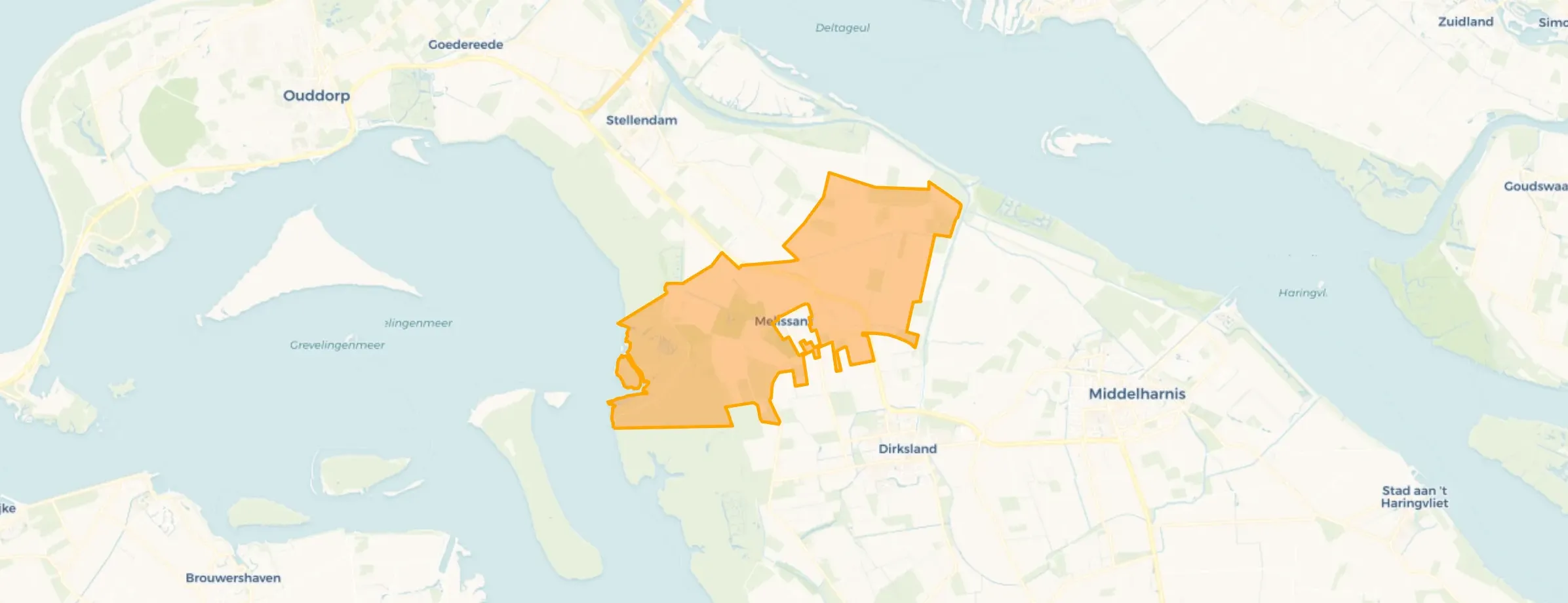 Kaart van Melissant buitengebied