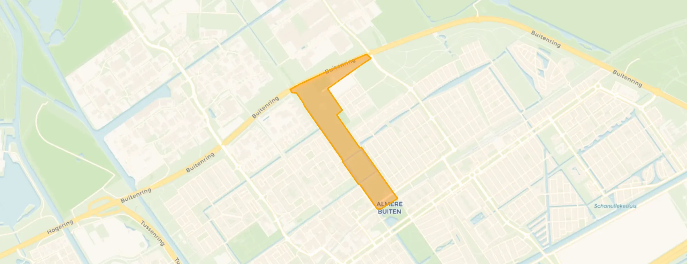Kaart van Meridiaanpark Noord en Bosrand