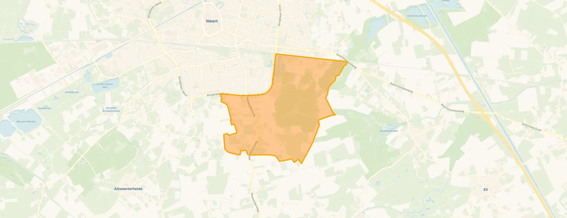 Kaart van Moesel buitengebied