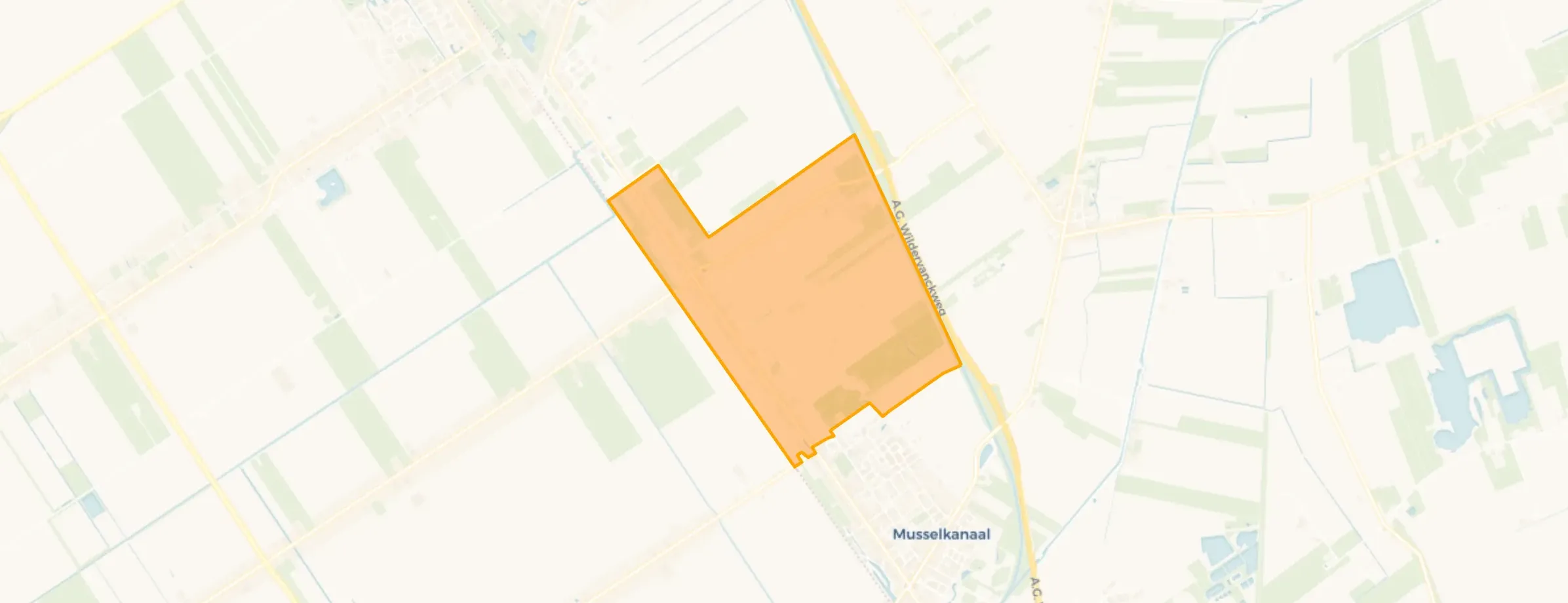 Kaart van Musselkanaal Noord