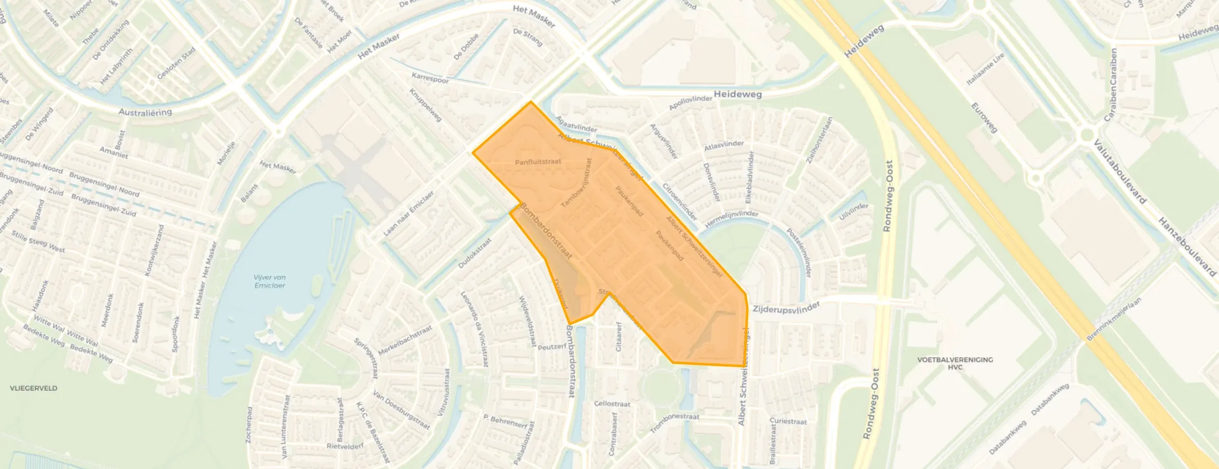 Kaart van Muziekbuurt-Noord