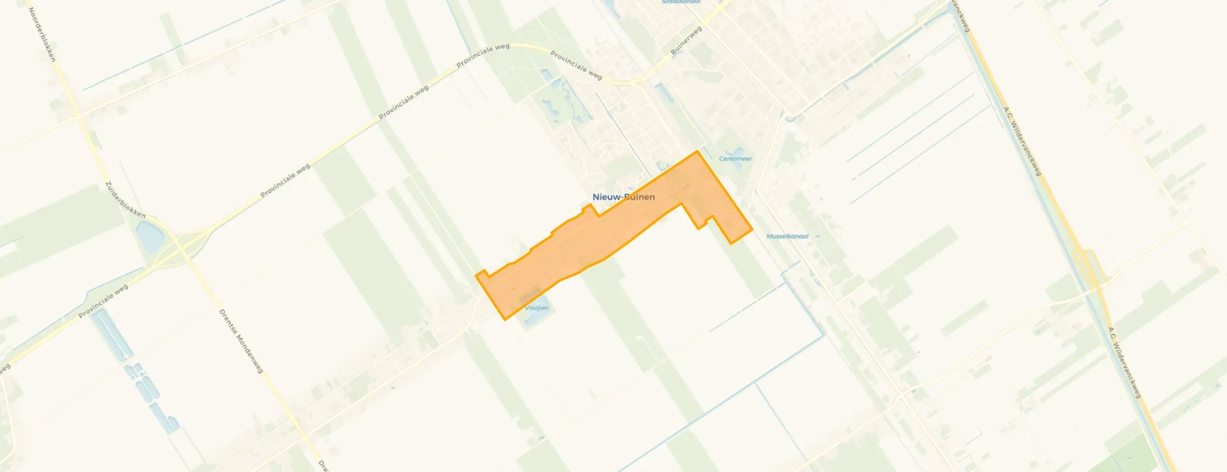 Kaart van Nieuw-Buinen Oost