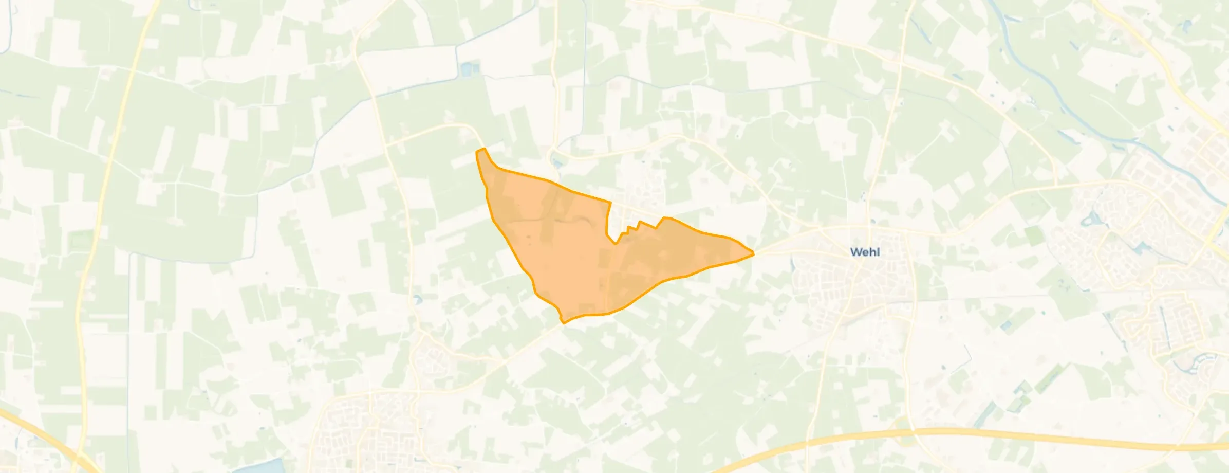 Kaart van Nieuw Wehl - zuidwest