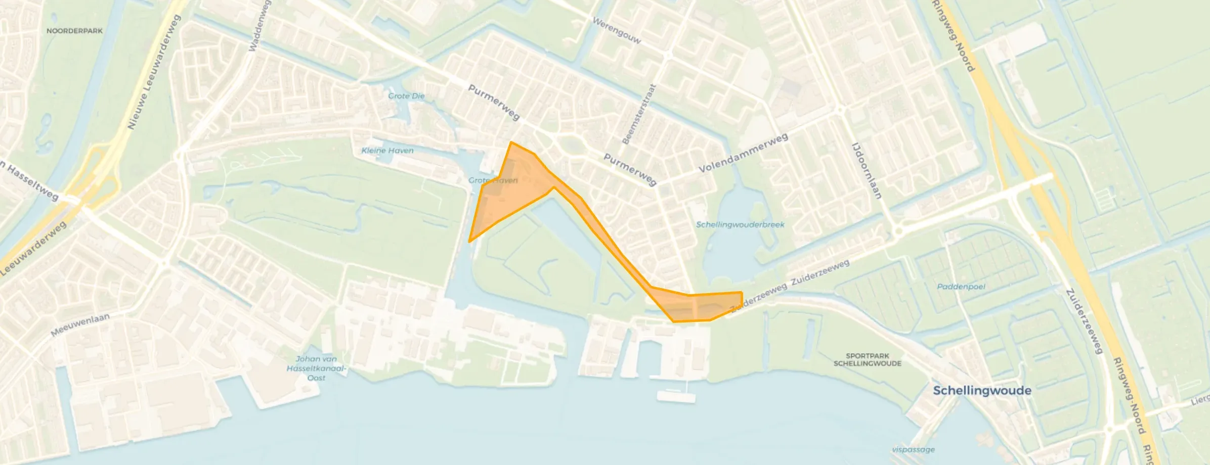 Kaart van Nieuwendammerdijk-Oost