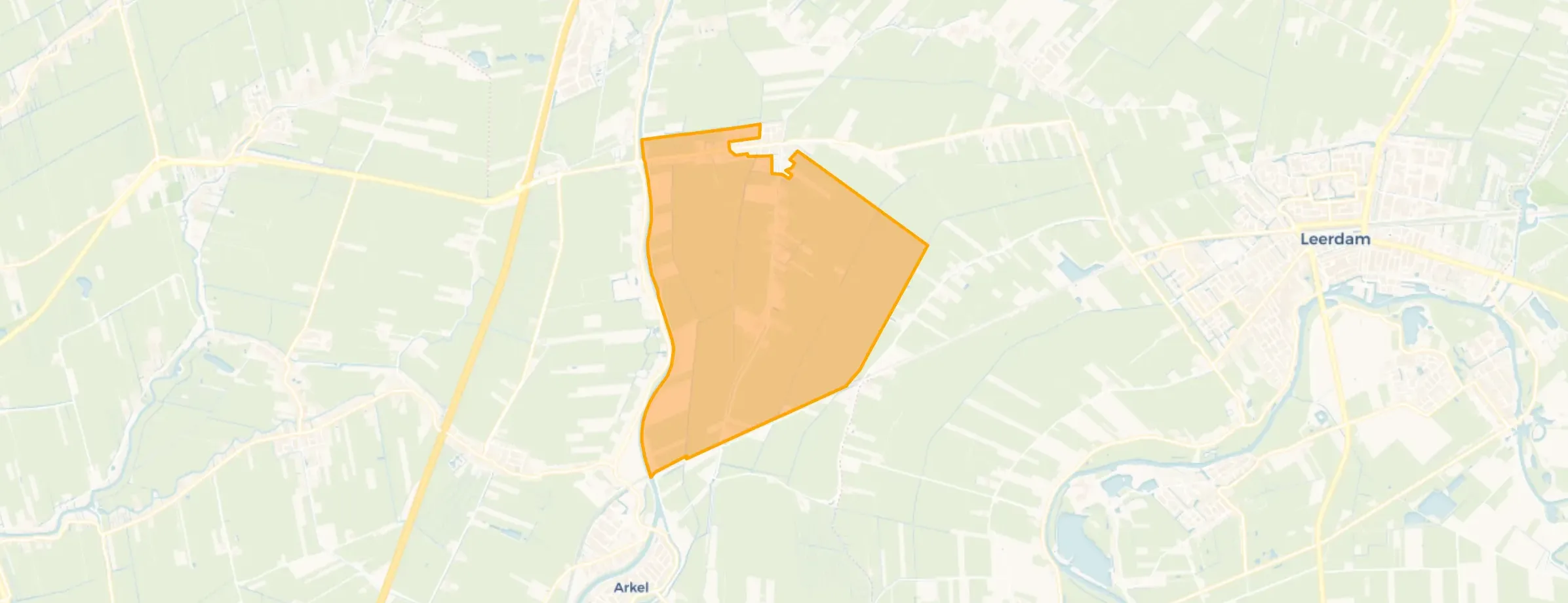 Kaart van Nieuwland buitengebied west