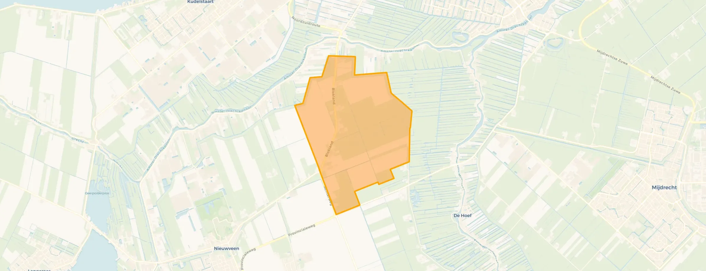 Kaart van Nieuwveen Buitengebied Vrouwenakker