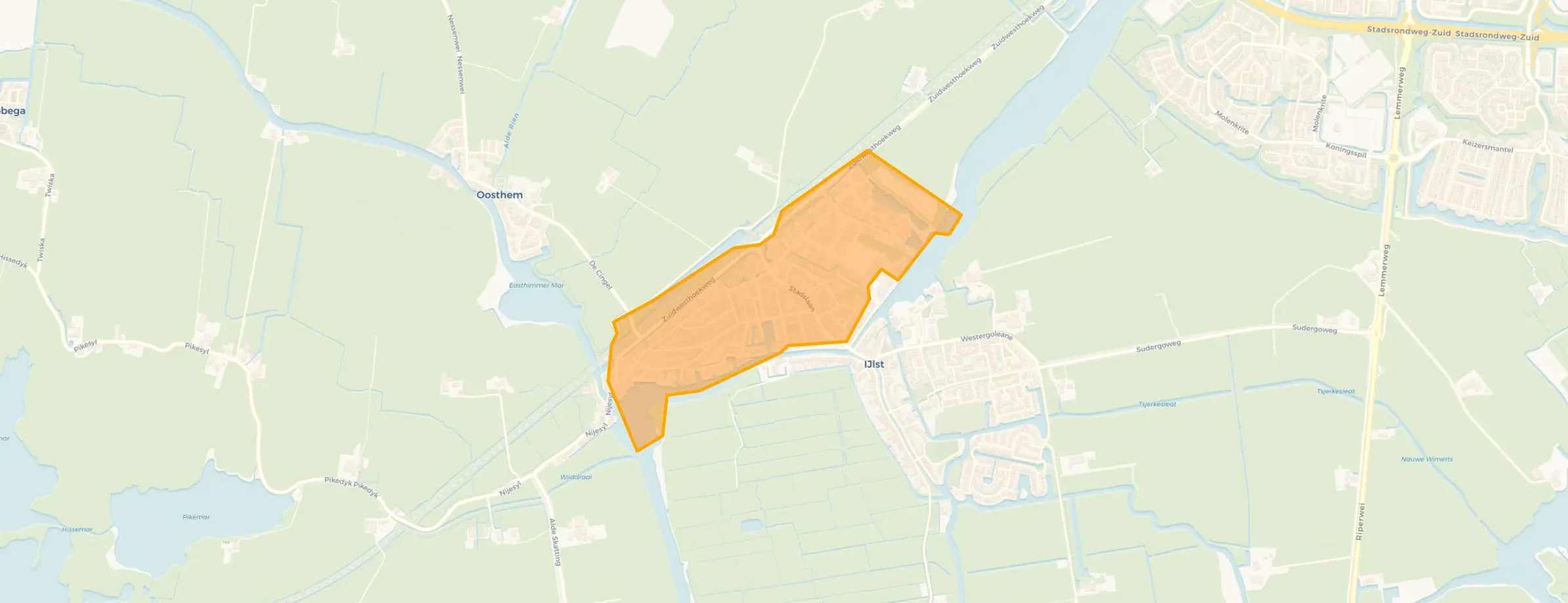 Kaart van Nijezijl-Roodhem