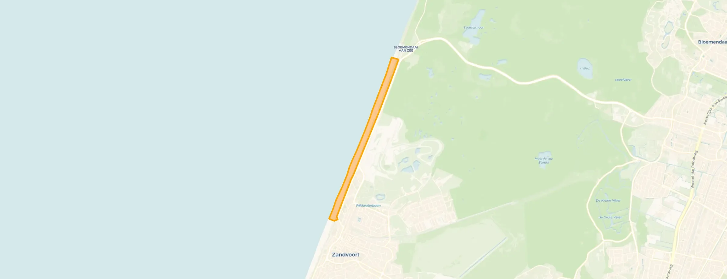 Kaart van Noord strand