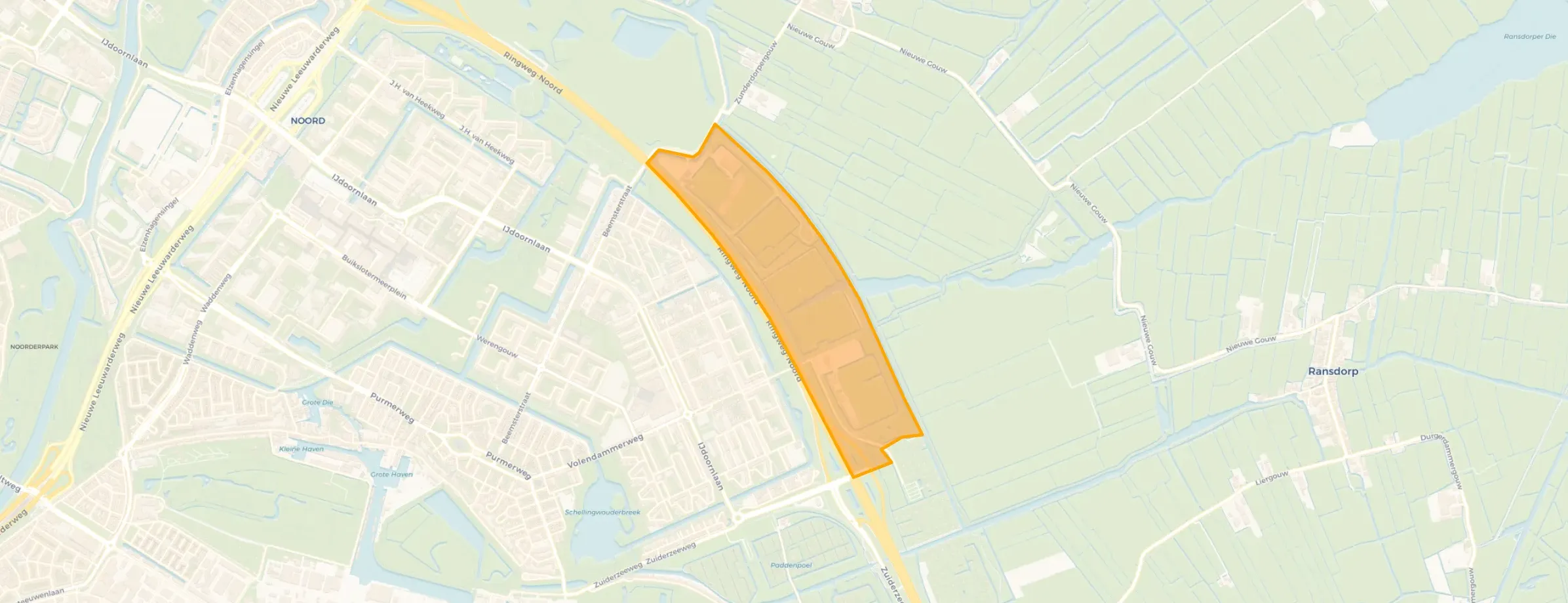 Kaart van Noorderstrook-Oost