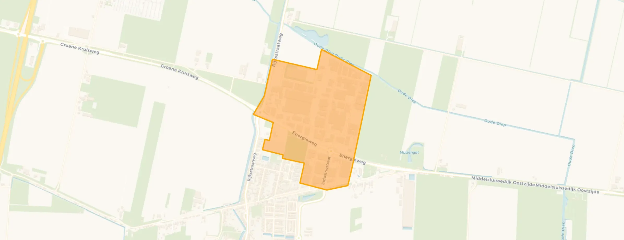 Kaart van Numansdorp Bedrijventerrein Middelsluis