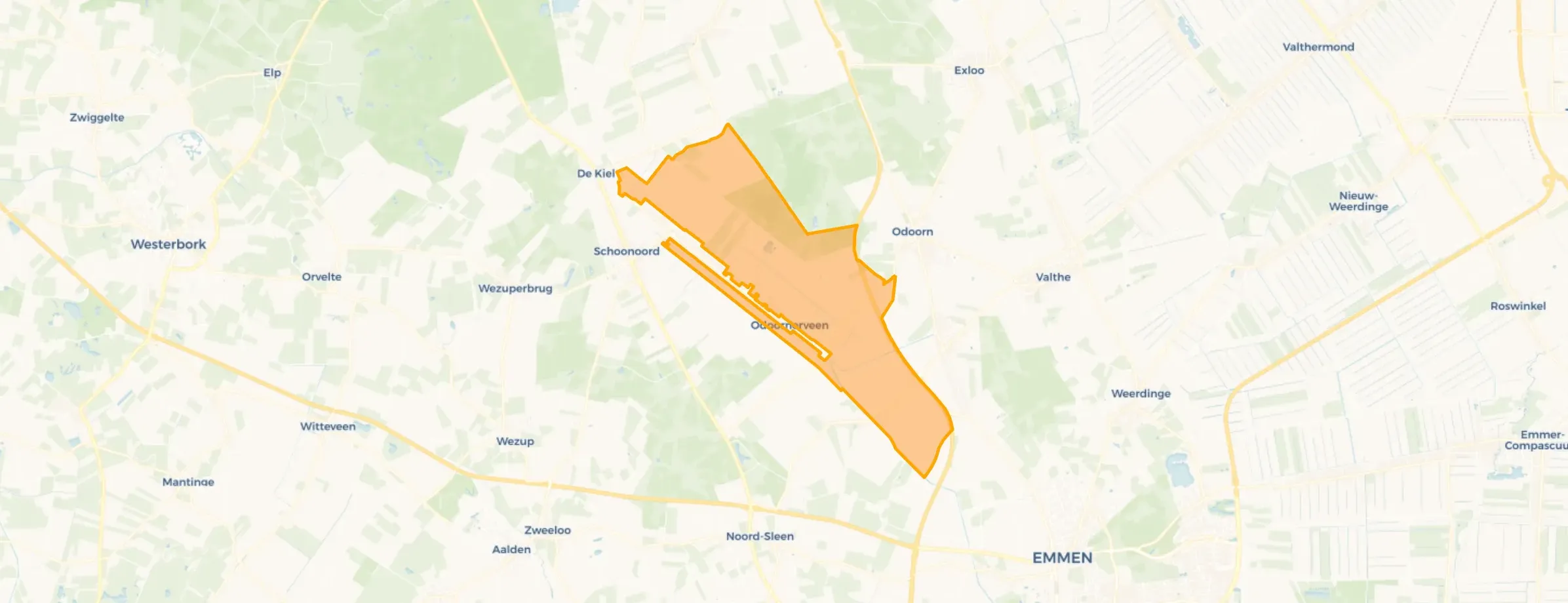 Kaart van Odoornerveen Buitengebied
