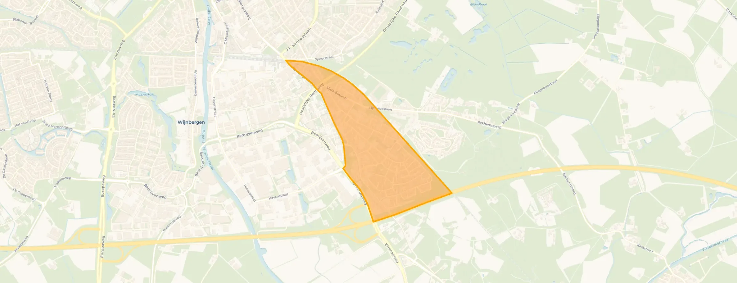 Kaart van Oosseld / Vijverberg - zuidwest