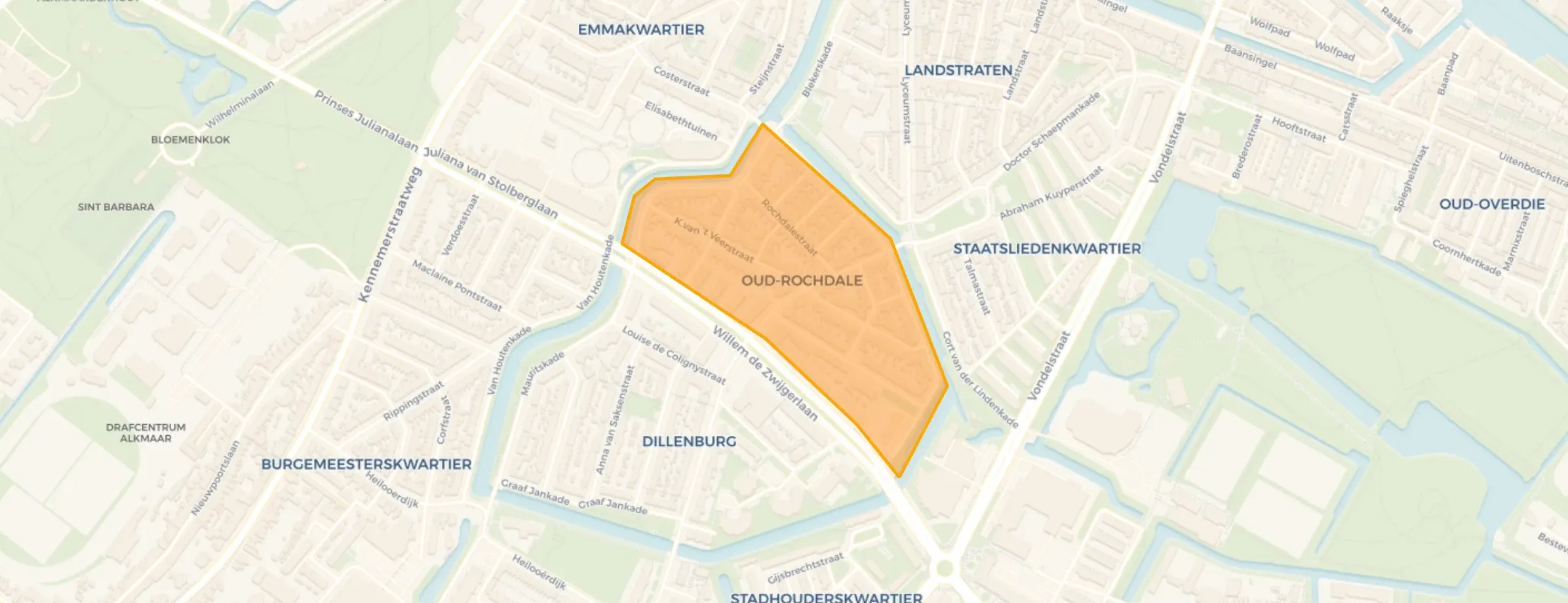 Kaart van Oud-Rochdale