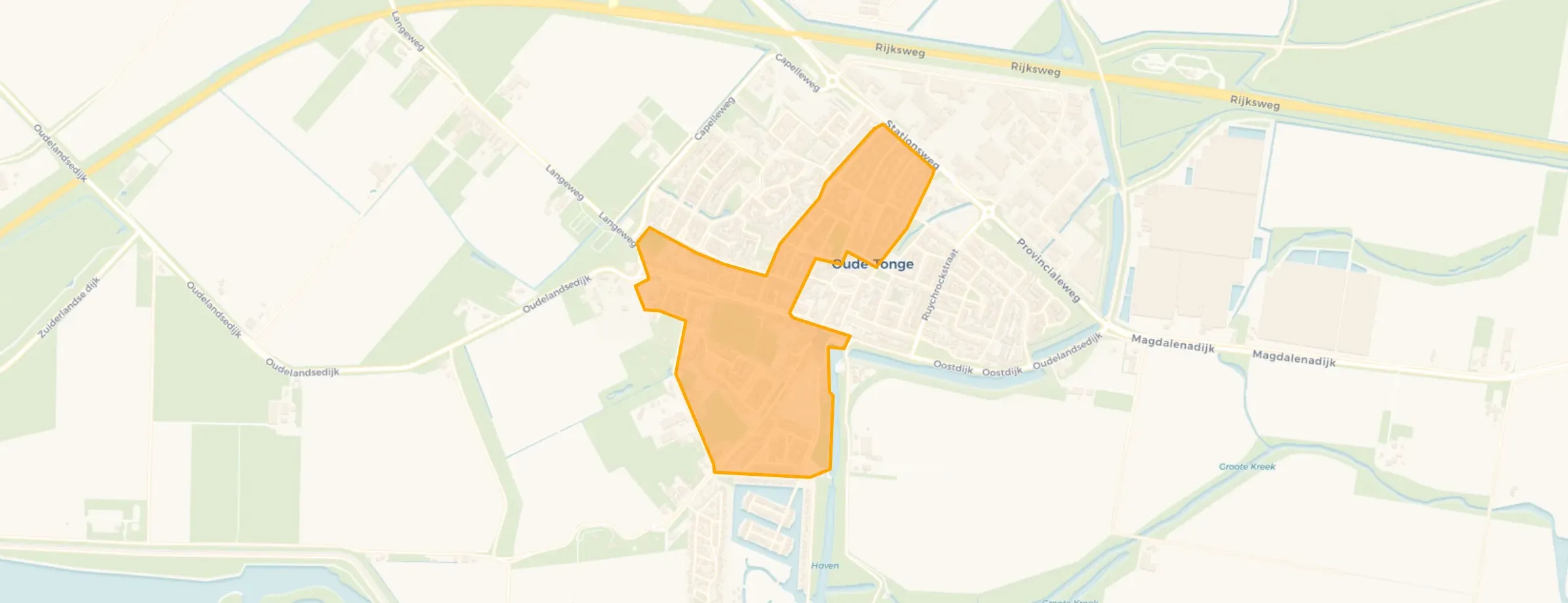 Buurt Oude-Tonge prinsessenbuurt handelskade, Oude-Tonge