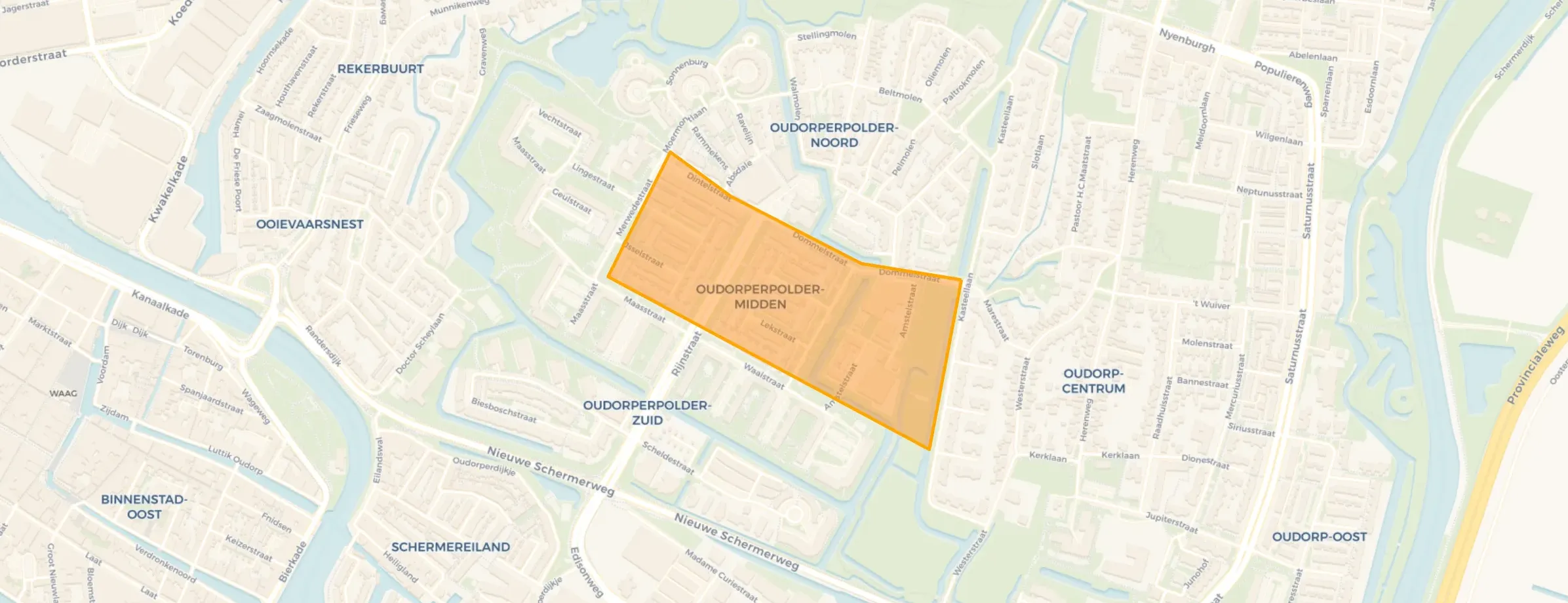 Kaart van Oudorperpolder-Midden