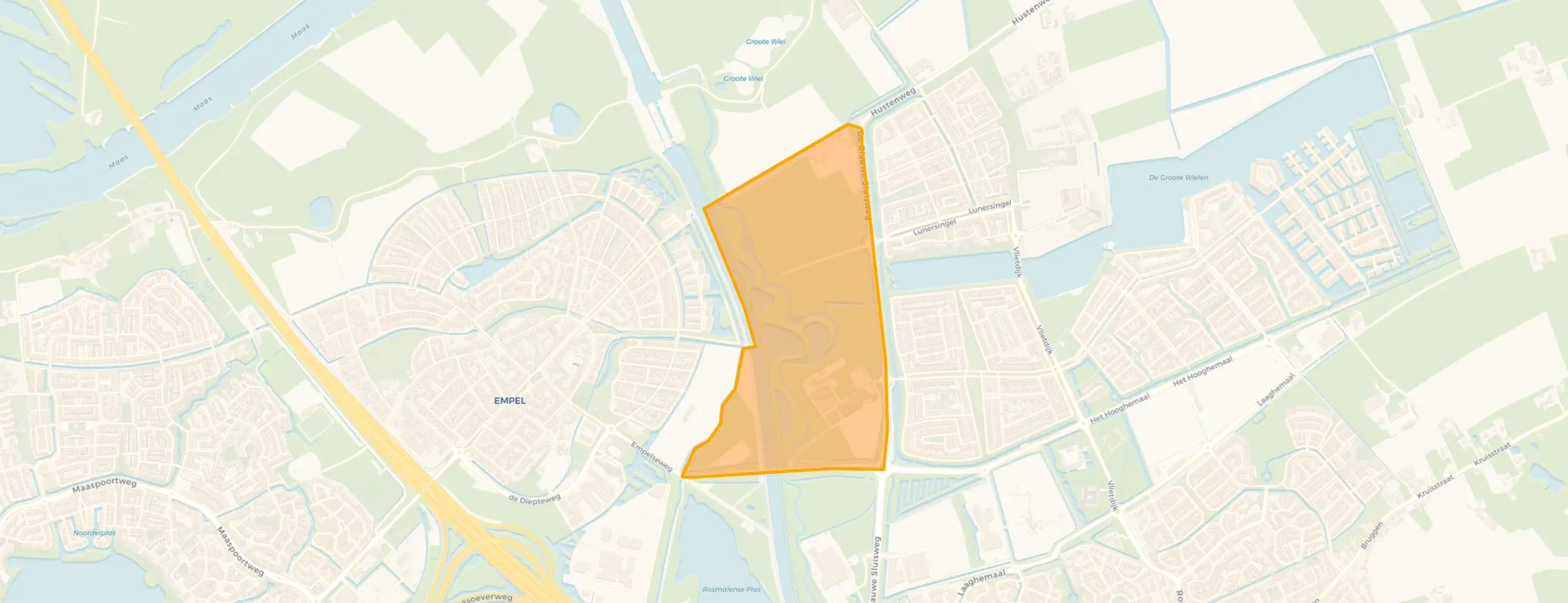 Kaart van Overig landelijk gebied De Groote Wielen