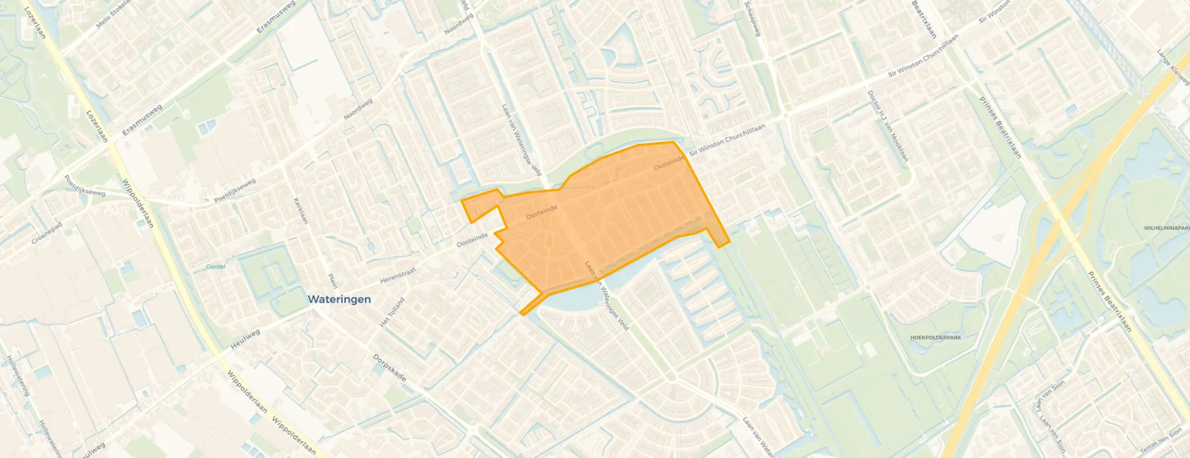 Kaart van Parkbuurt oosteinde