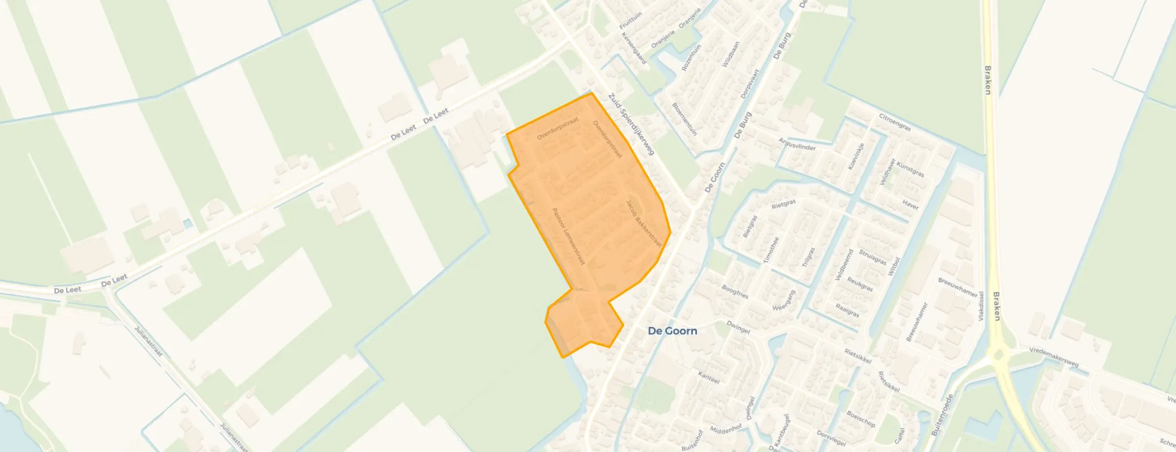 Kaart van Pastoor Lemeerstraat en omgeving