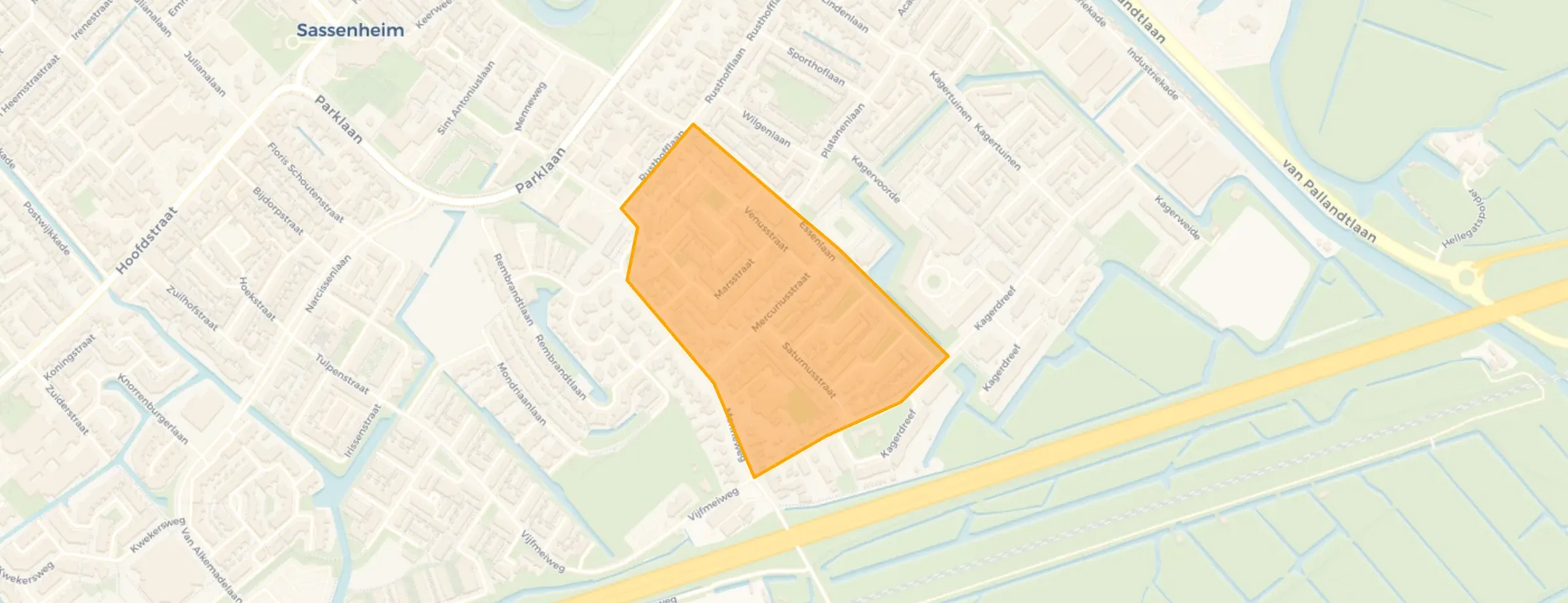 Kaart van Planetenbuurt