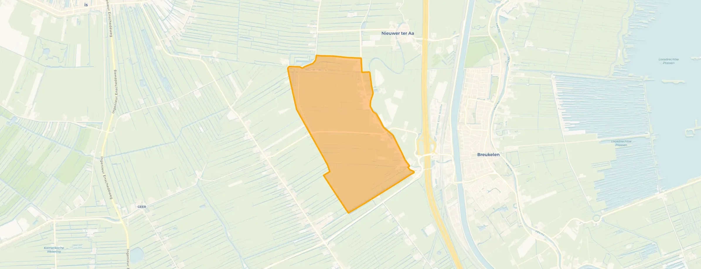 Kaart van Polder Klein Oud Aa