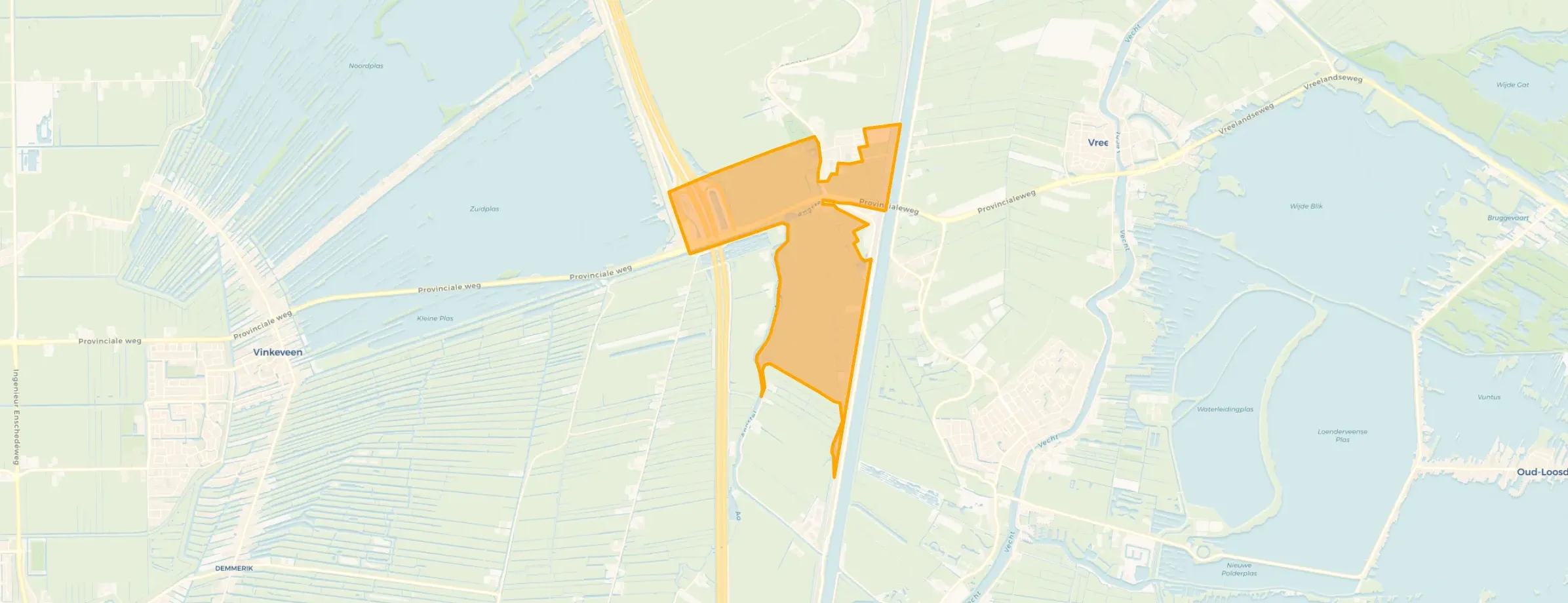 Kaart van Poldergebied Loenersloot