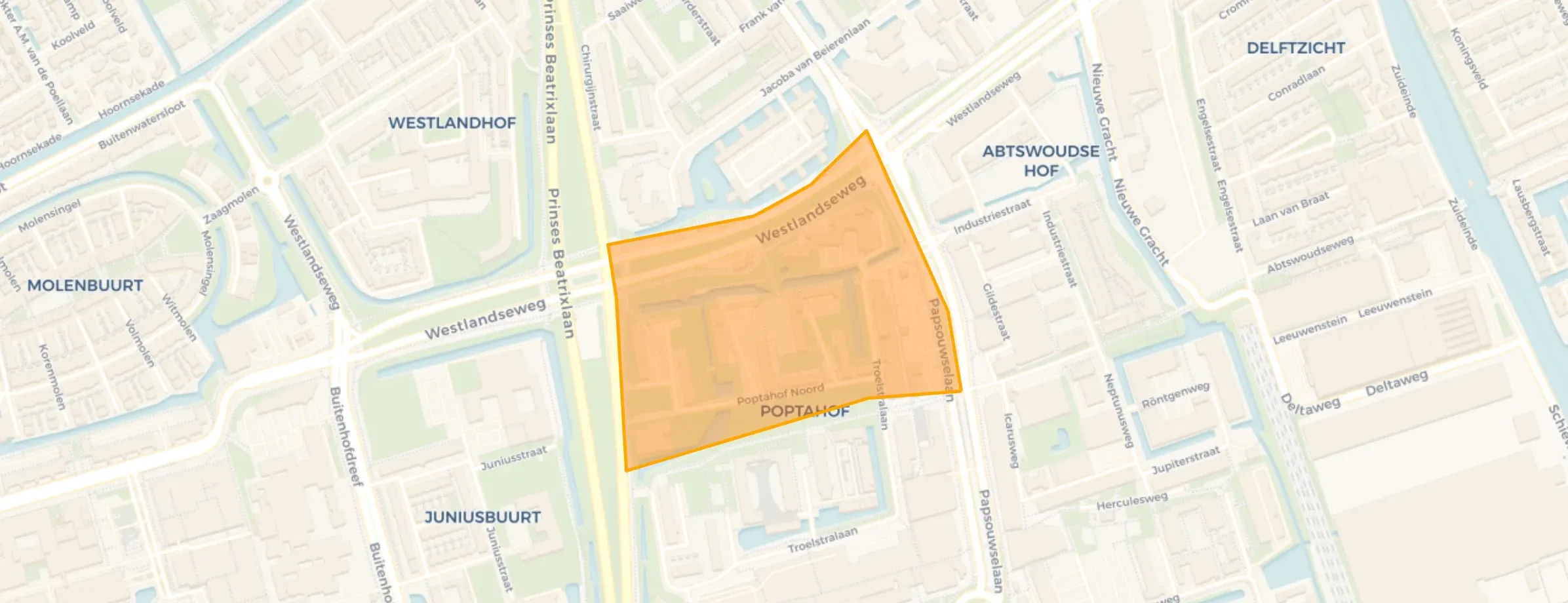 Kaart van Poptahof-Noord