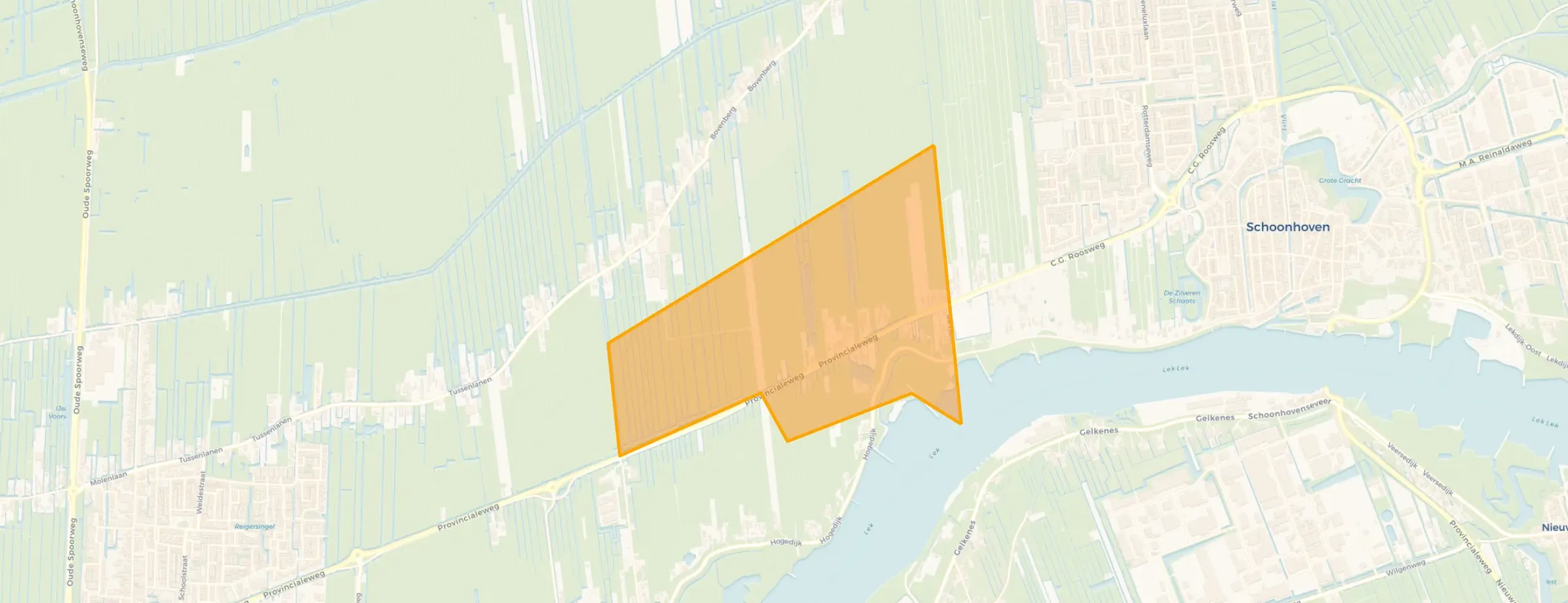 Kaart van Provinciale weg (gedeeltelijk) De Hem en Hogedijk (gedeeltelijk)