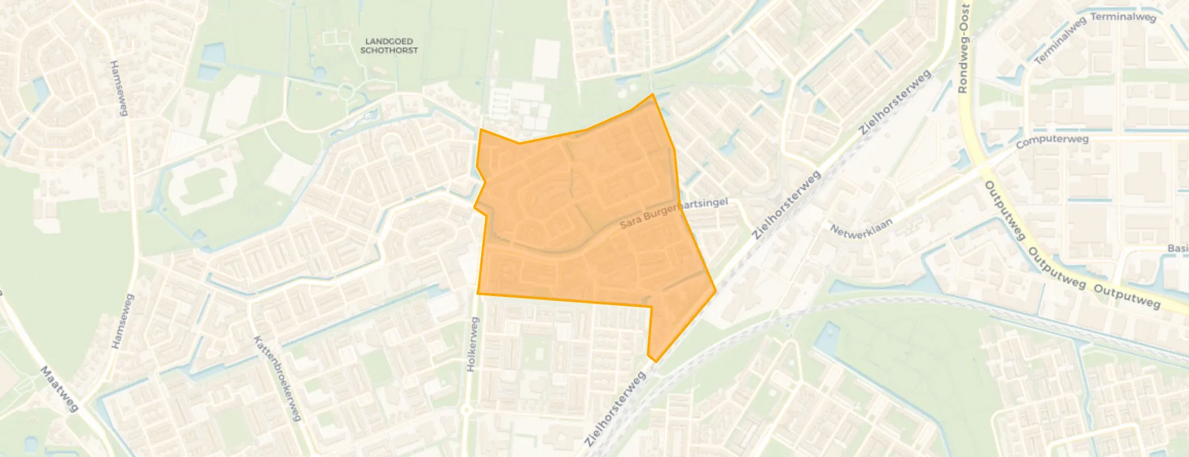 Kaart van Queekhoven en omgeving
