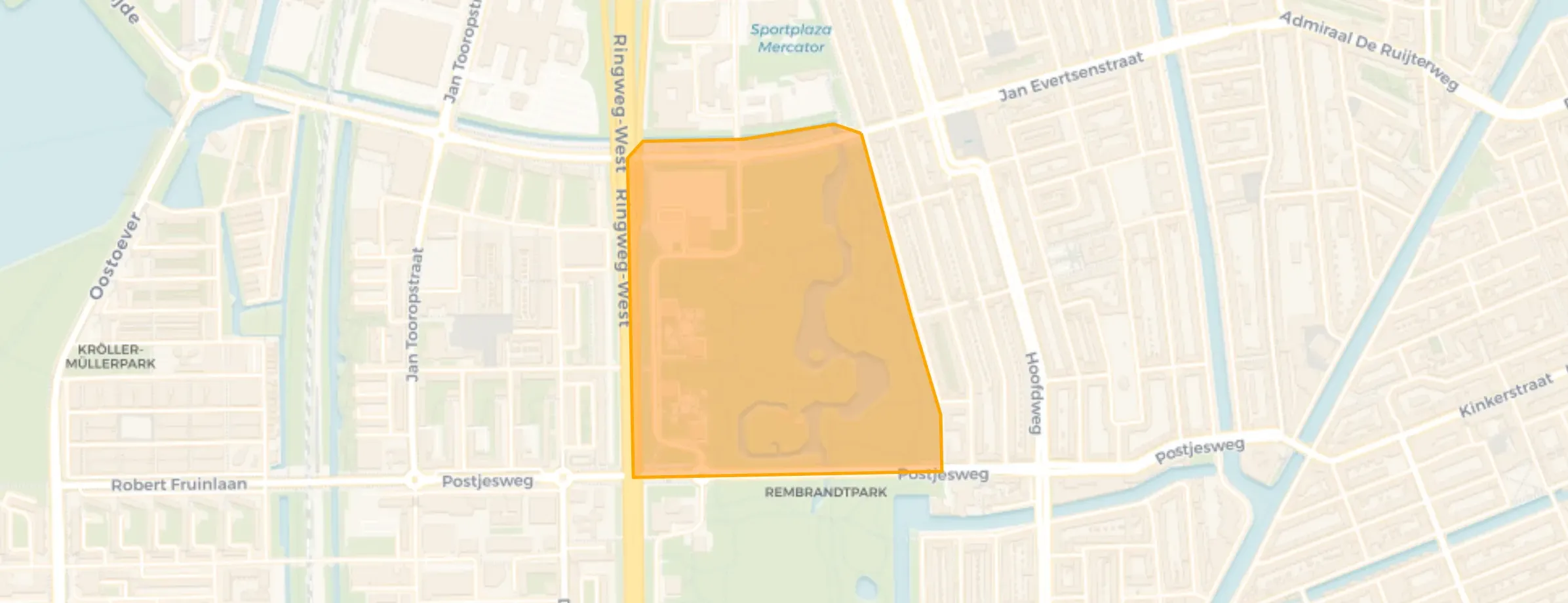 Kaart van Rembrandtpark-Noord