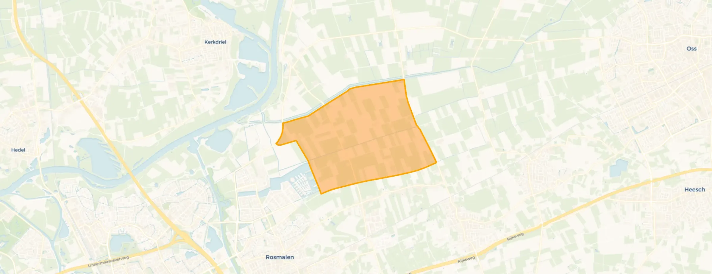 Kaart van Rosmalense Polder