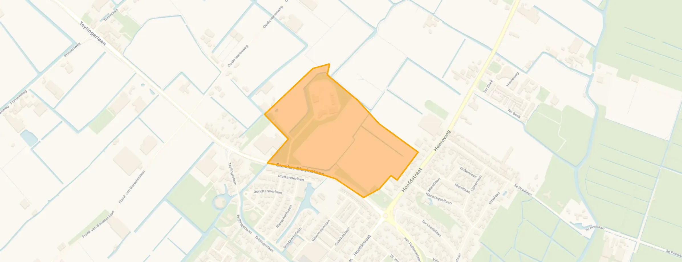 Kaart van Sassenheim buitengebied Noord