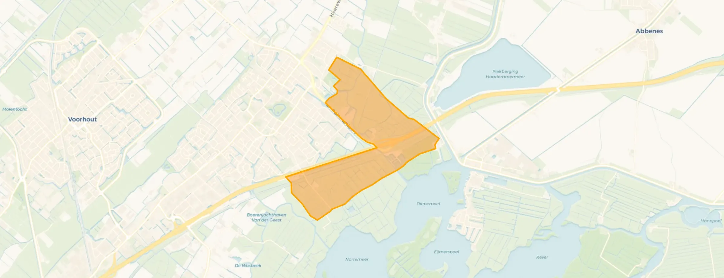 Kaart van Sassenheim buitengebied Oost