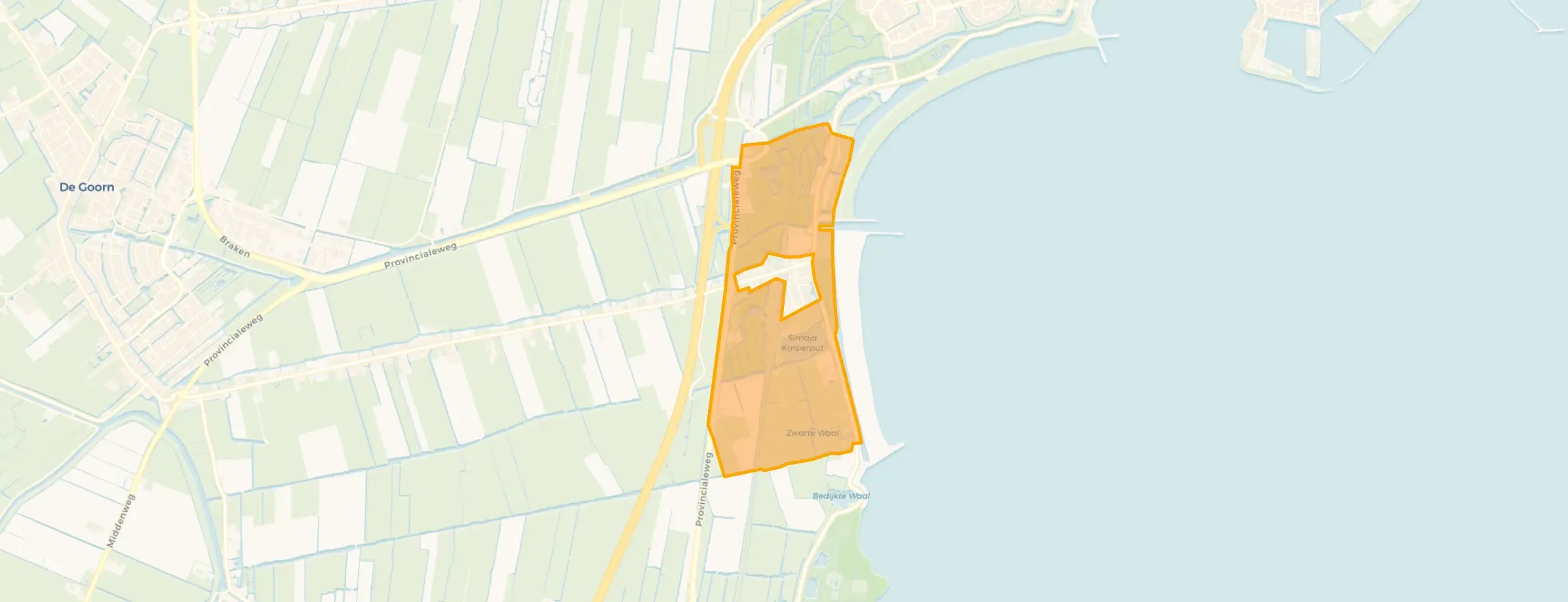Kaart van Scharwoude Verspreide huizen
