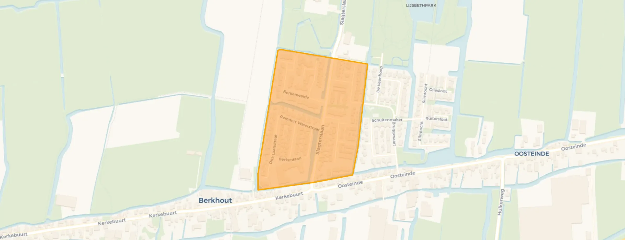 Kaart van Slagterslaan en omgeving