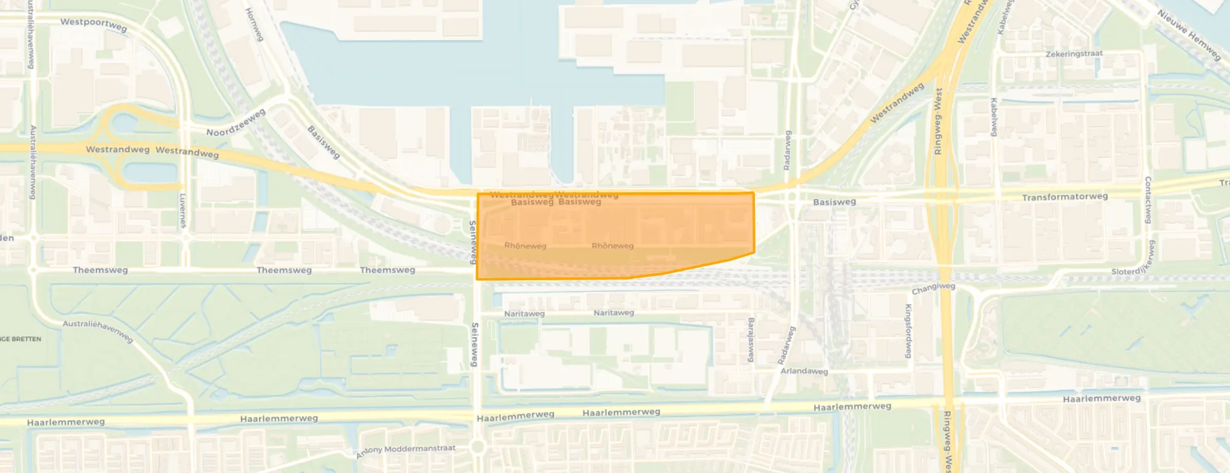 Kaart van Sloterdijk Rhônepark