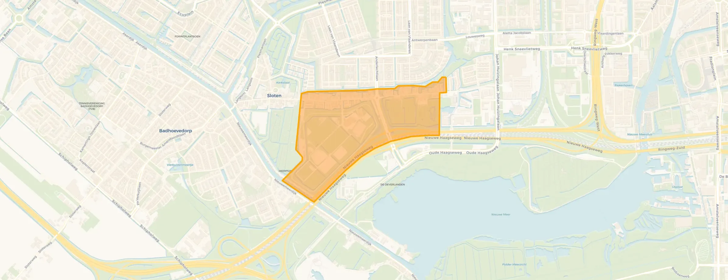 Kaart van Sloterweg en omgeving
