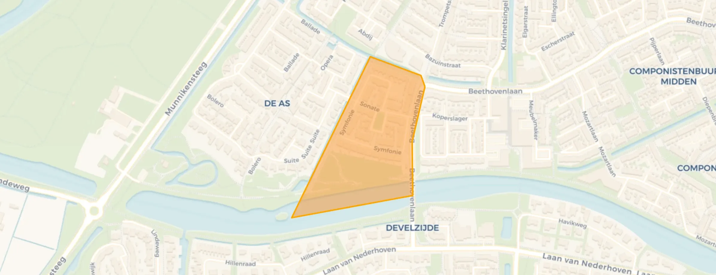 Kaart van Sonate en omgeving
