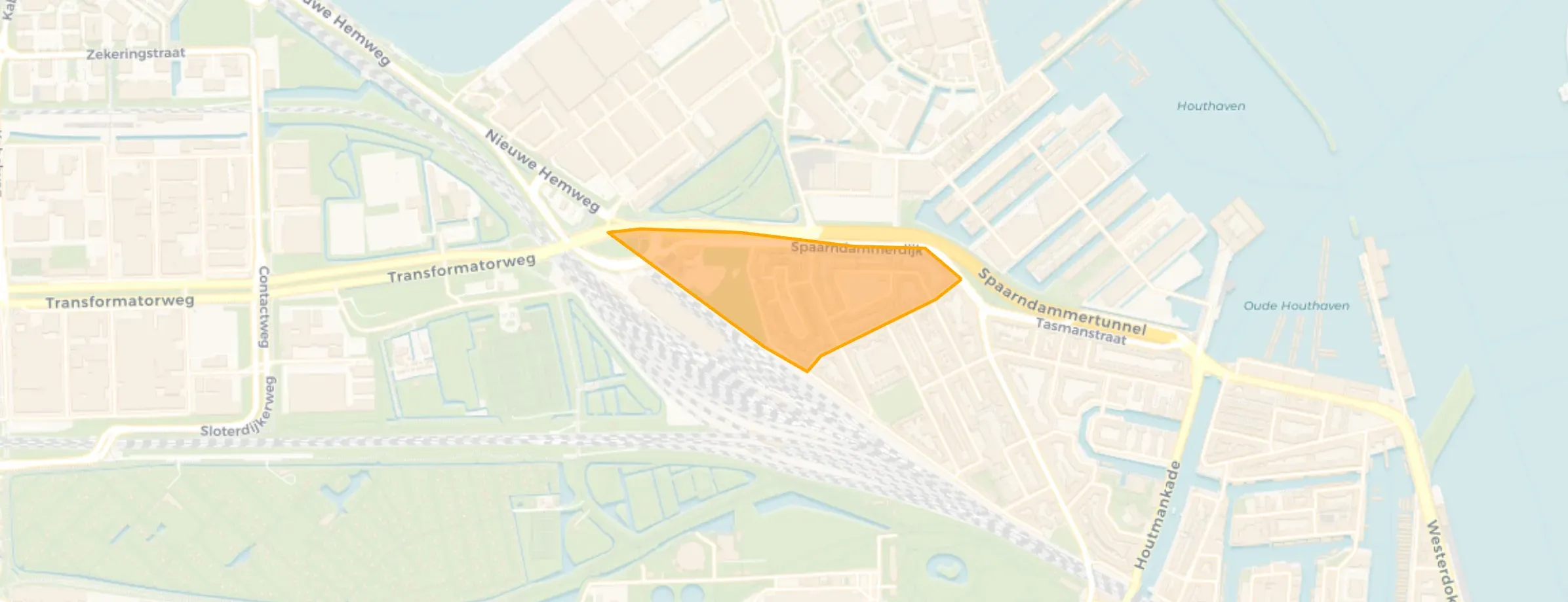 Kaart van Spaarndammerbuurt-Noordwest