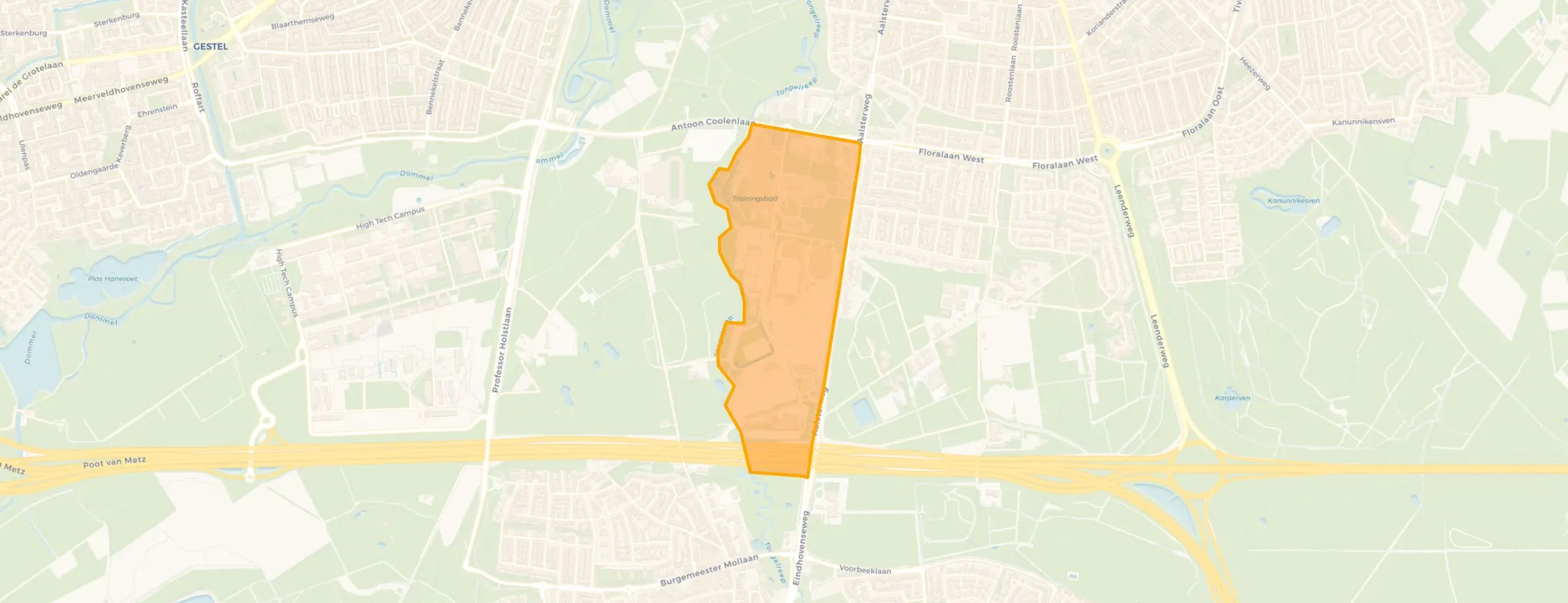 Kaart van Sportpark Aalsterweg