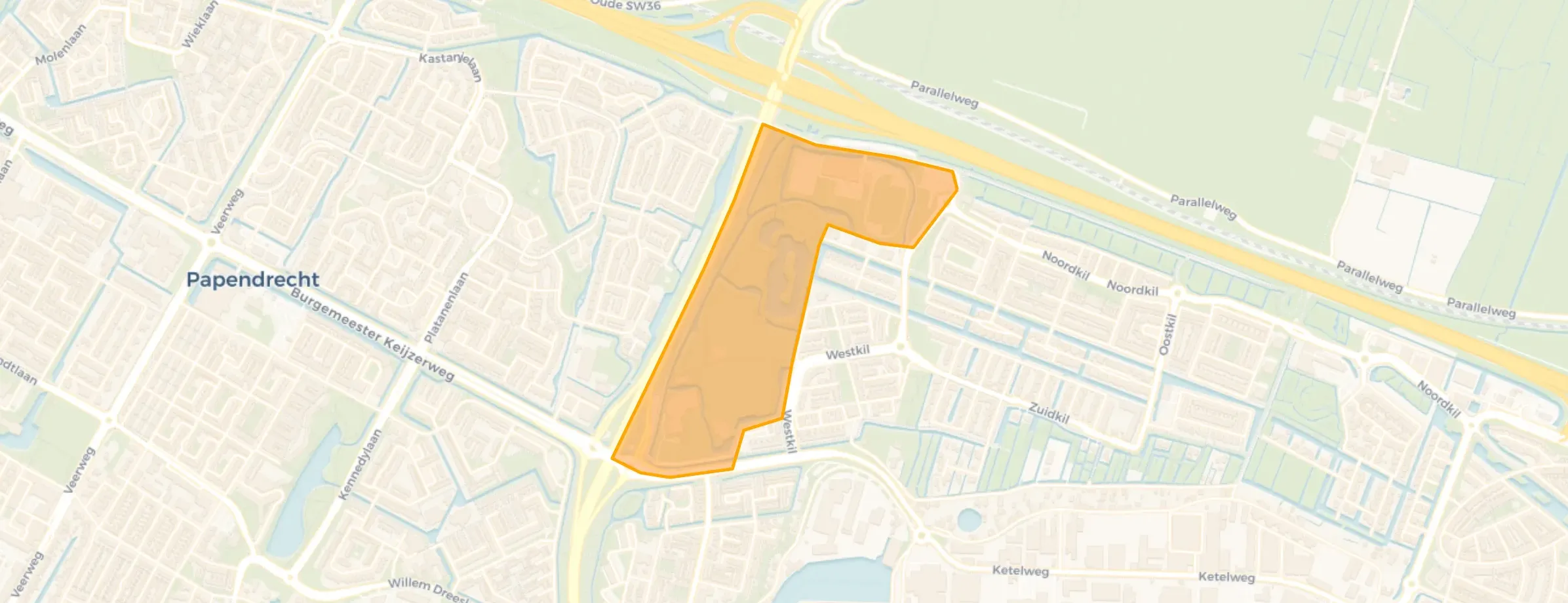 Kaart van Sportpark Oostpolder